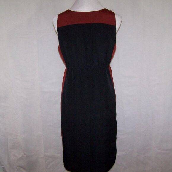 Eddie Bauer Dress Womens 8 Colorblock Sleeveless Lined Scoop Neck Black Brown - Picture 7 of 10